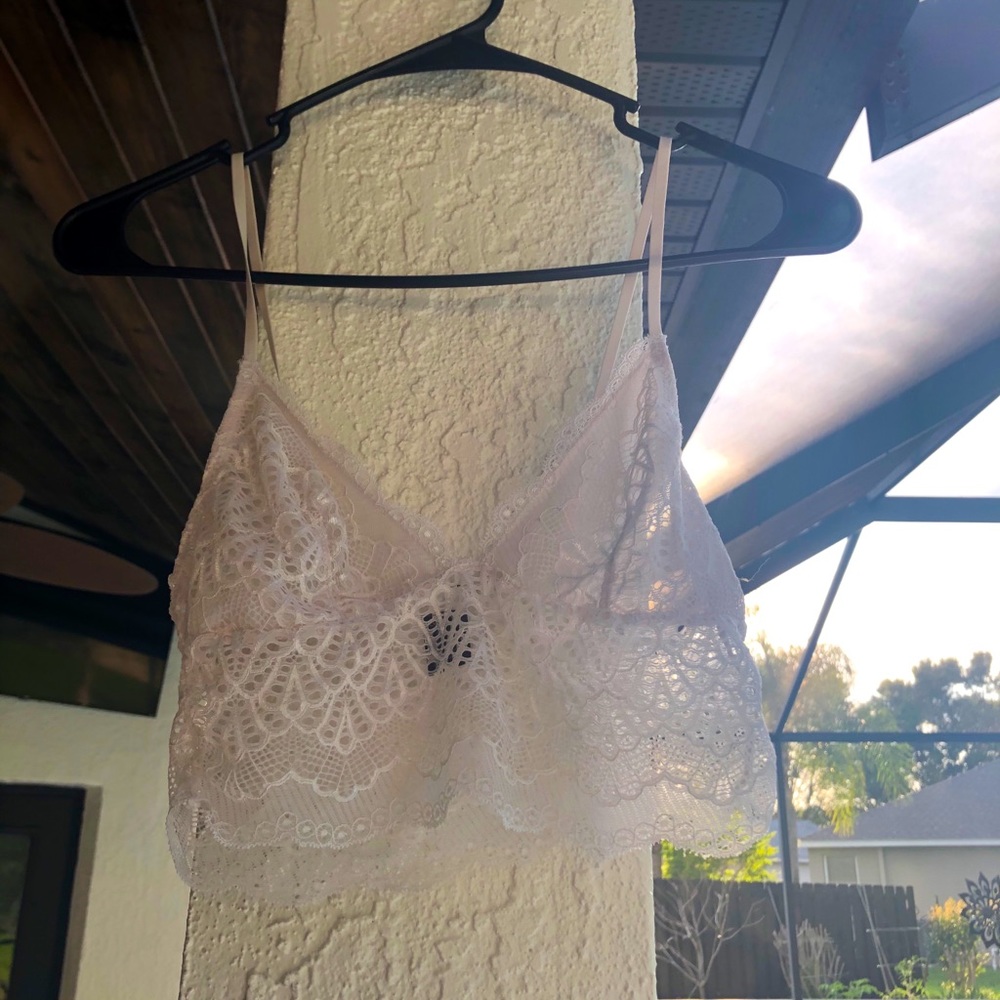 Lacy White Bralette Unlined